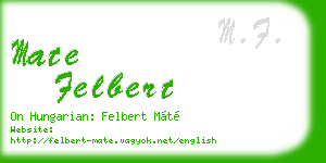 mate felbert business card