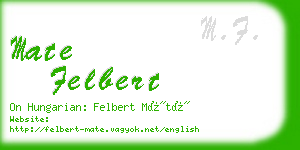 mate felbert business card